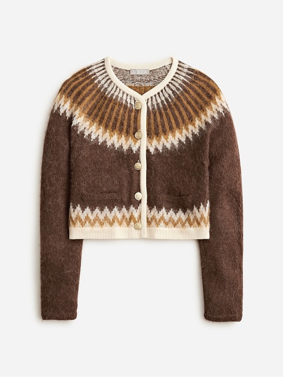 J. Crew Sweaters - J. Crew Fair Isle Cardigan Sweater Brushed Yarn Wool Alpaca Button Front Small
